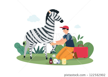 Caring For Animals Illustration concept on white background Caring For Animals Illustration concept on white background 122582902