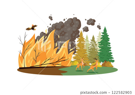 Forest Fires Illustration concept on white background 122582903