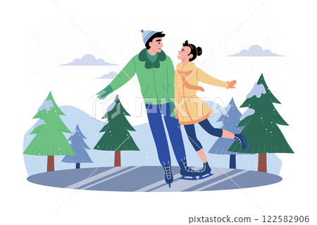 Couple Enjoying Dance During Ice Skating 122582906