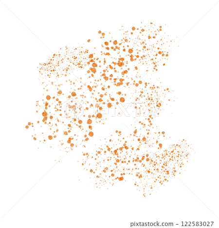 Abstract watercolor orange color splashes on transparent background in watercolor technique for postcards, websites, invitations, flyers, packaging products, patterns, any composition. 122583027