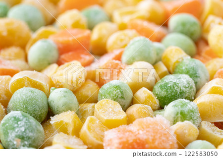 Close up of frozen mixed vegetables 122583050