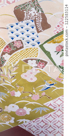 日本圖案真絲織物染色布日本圖案 122583114