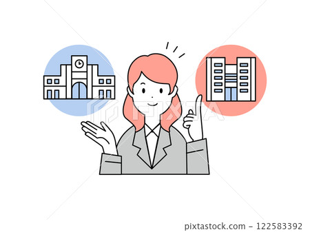 Illustration material of a teacher giving advice on career paths and preferred schools 122583392
