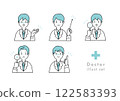 Simple and easy-to-use illustration material of a male doctor 122583393
