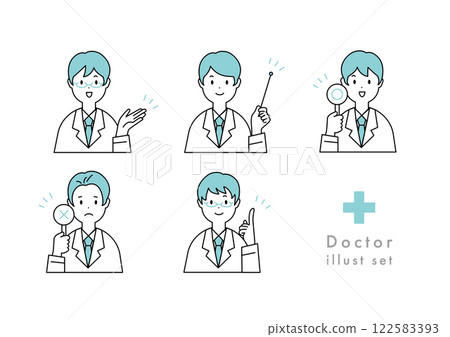 簡單易用的男醫生插畫素材 簡單易用的男醫生插畫素材 122583393