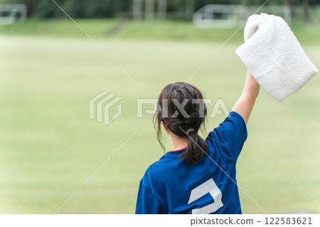 Soccer fans and supporters who win in soccer and give a guts pose Soccer fans and supporters who win in soccer and give a guts pose 122583621