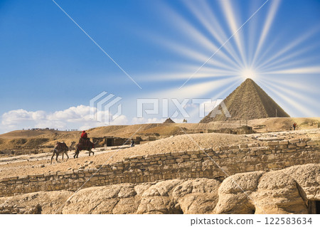 The majesty of the Three Great Pyramids of Giza, a World Heritage Site The majesty of the Three Great Pyramids of Giza, a World Heritage Site 122583634