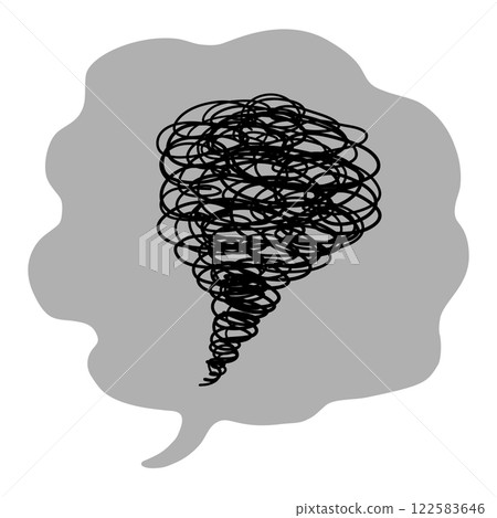 A speech bubble with a vague, handwritten style 122583646