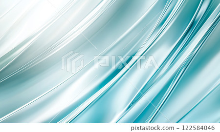 Minimalist abstract blue and white gradient waves, soft light reflections, hi-tech futuristic background 122584046