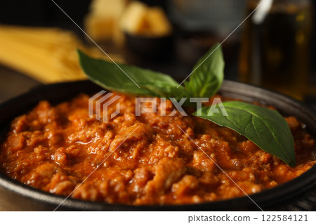 Bolognese sauce, concept of tasty and delicious food 122584121
