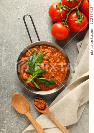 Bolognese sauce, concept of tasty and delicious food 122584124