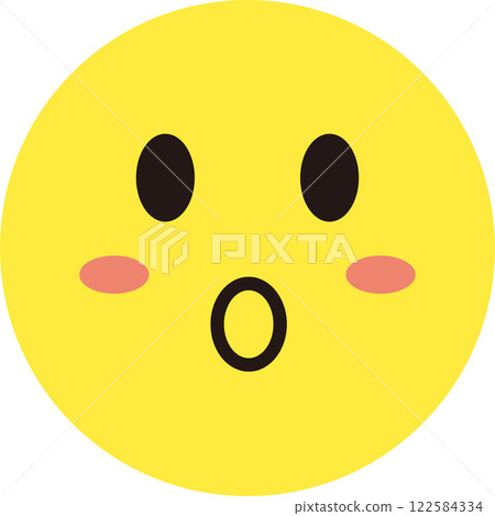 Facial expression icon yellow simple circle single surprised surprised Facial expression icon yellow simple circle single surprised surprised 122584334