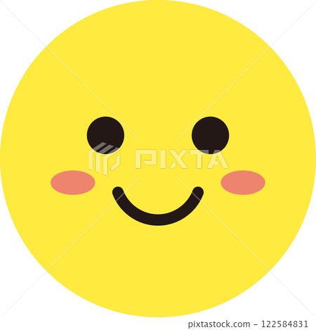 Face expression icon yellow simple circle single smile smiling Face expression icon yellow simple circle single smile smiling 122584831