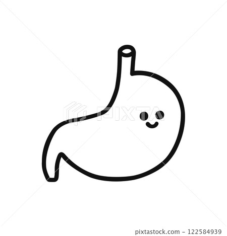 可愛的肚子線描 122584939