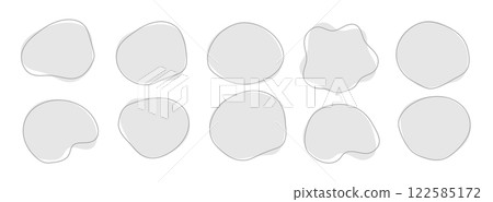 抽象形狀、液體形狀、灰色曲線、圓形框架 122585172