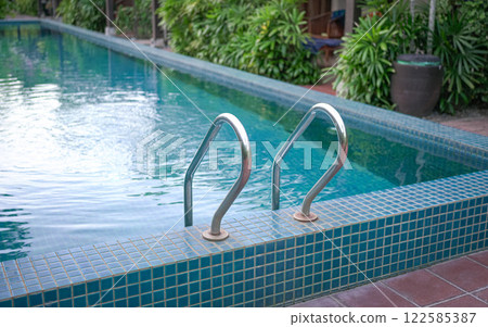 Swimming pool in a resort. 122585387