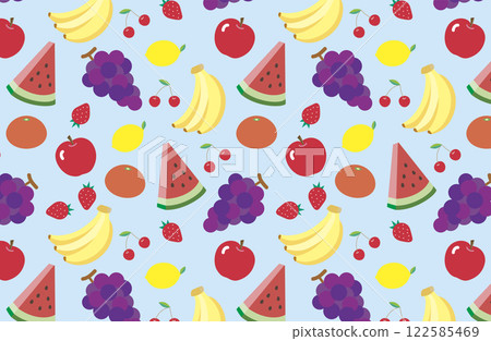 Juicy fruit seamless pattern (light blue) 122585469