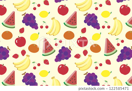 Juicy fruit seamless pattern (yellow) 122585471