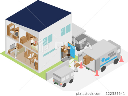 房屋在移動過程中的等距影像 122585641