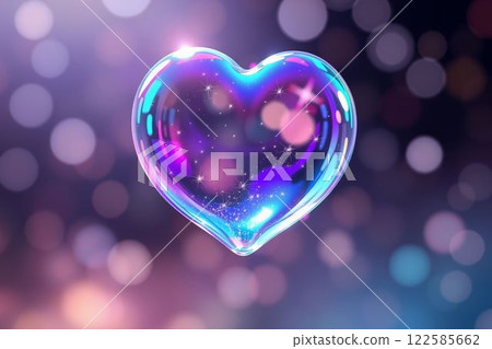 心形氣泡和散景背景的奇妙設計,閃閃發光的光反射 心形氣泡和散景背景的奇妙設計,閃閃發光的光反射 122585662