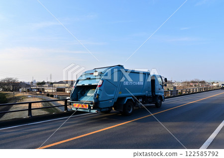 SDGs A paper recycling vehicle running under the open sky 122585792