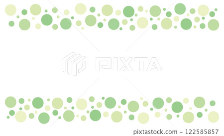 Polka dot frame, top and bottom, simple, yellow-green 122585857