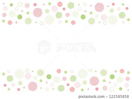 Polka dots, spring colors, Hinamatsuri colors, glitter, pink, yellow-green, frame 122585858