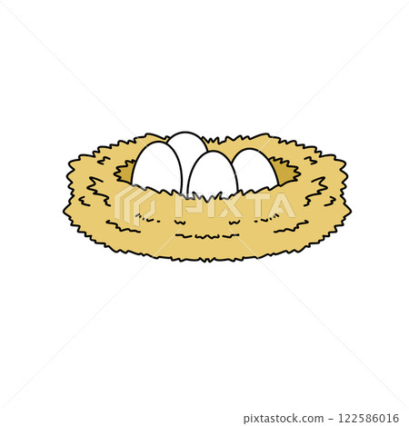 A nest with three eggs in it A nest with three eggs in it 122586016