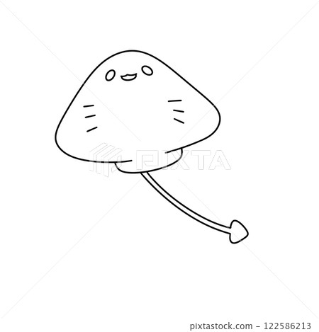 A cartoonish drawing of a stingray with a smile on its face A cartoonish drawing of a stingray with a smile on its face 122586213