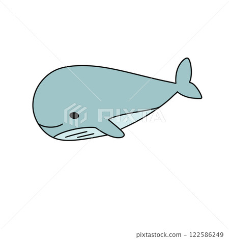 A cartoon whale with a smile on its face 122586249
