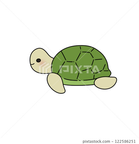 A cute turtle with a smile on its face 122586251