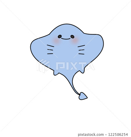 A cartoonish blue stingray with a big smile on its face A cartoonish blue stingray with a big smile on its face 122586254