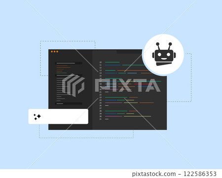AI coding assistant tools powering generative AI for mobile app development. Smart AI-powered coding solutions enhancing programming, automation and software creation with advanced machine learning AI coding assistant tools powering generative AI for mobile app development. Smart AI-powered coding solutions enhancing programming, automation and software creation with advanced machine learning 122586353