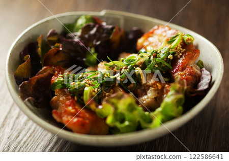 Fried chicken with sweet and sour sauce Fried chicken with sweet and sour sauce 122586641