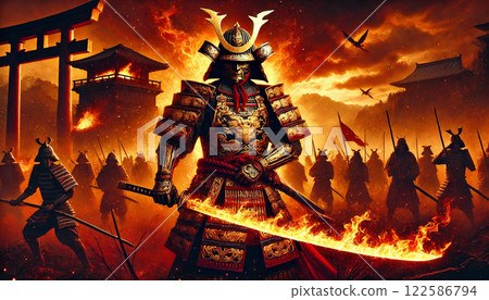 Japanese-style fantasy warrior 122586794