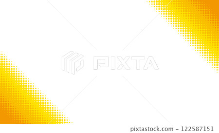Halftone yellow orange gradient frame simple diagonal 122587151