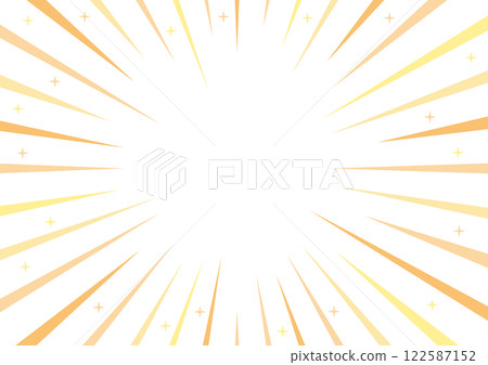 Simple concentrated lines glitter yellow orange background frame 122587152