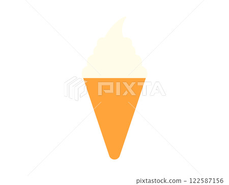 Illustration of vanilla soft serve ice cream in a cone icon 122587156