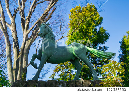Statue of the famous horse Ikezuki at Senzoku Hachiman Shrine in Ota Ward, Tokyo Statue of the famous horse Ikezuki at Senzoku Hachiman Shrine in Ota Ward, Tokyo 122587260