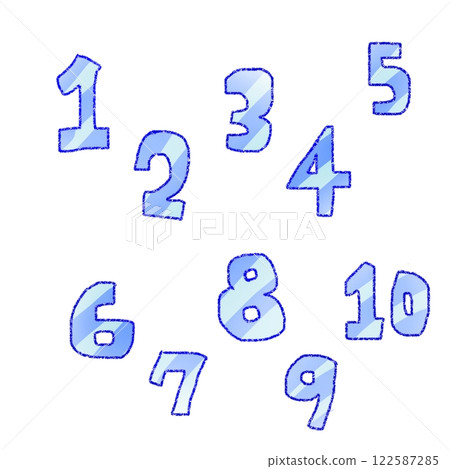 手繪條紋數字(藍色) 手繪條紋數字(藍色) 122587285