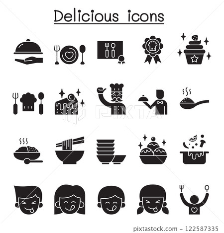 Delicious icon set in glyph style Delicious icon set in glyph style 122587335