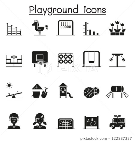 Playground icon set in glyph style Playground icon set in glyph style 122587357