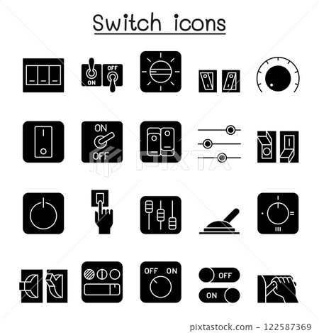 Switch icon set in glyph style 122587369