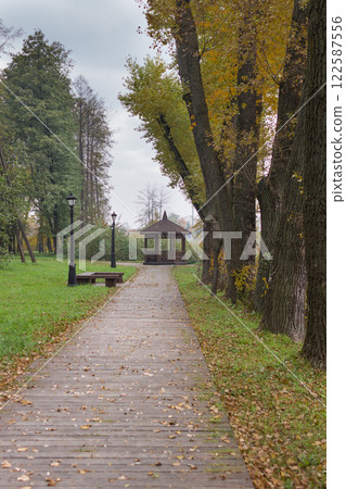 Walkway in the park in the summer Walkway in the park in the summer 122587556