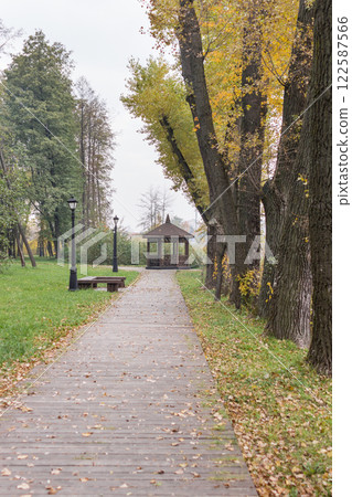 Walkway in the park in the summer Walkway in the park in the summer 122587566