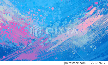 Background material Grunge Blue Light blue Pink Watercolor Paint Dynamic Blurred 2 122587617