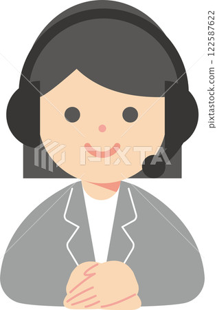 一個穿著西裝的女人帶著耳機 122587622