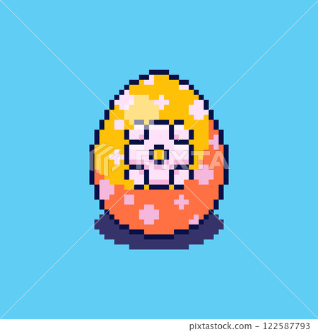 Pixel art Easter Egg game asset design 122587793