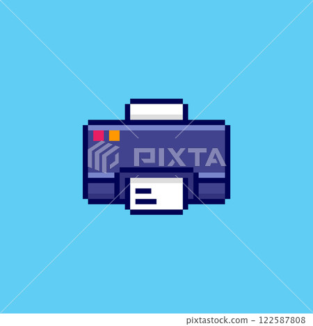 Pixel art Printer Icon game asset design 122587808
