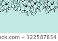 Hibiscus pattern on a mint green background 122587854
